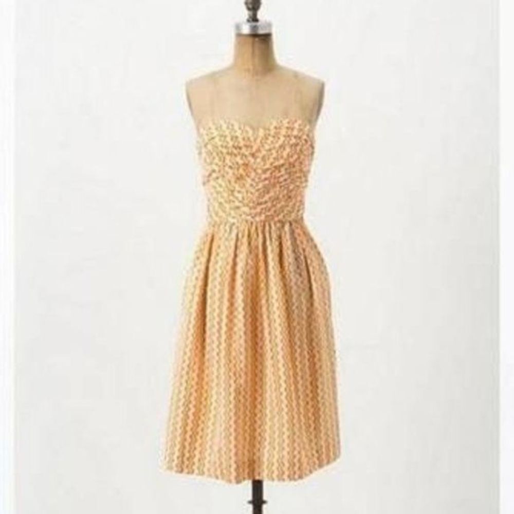 Vanessa Virginia Anthropologie strapless chain sweetheart summer dress size 2 - Picture 2 of 12